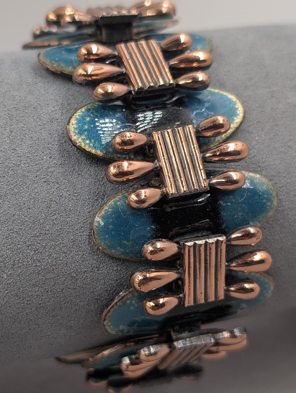 Matisse Turquoise Enamel and Rose Gold-Tone Link Bracelet